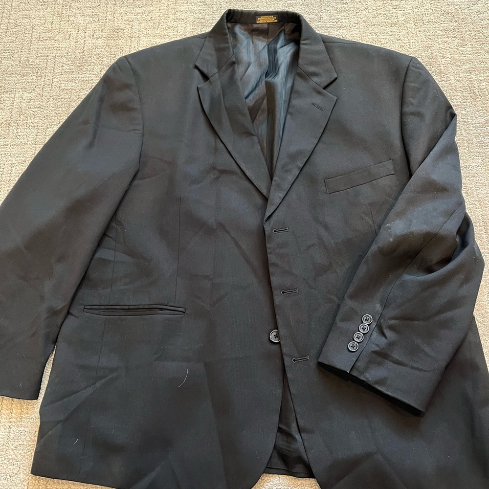 3-piece wool black suit